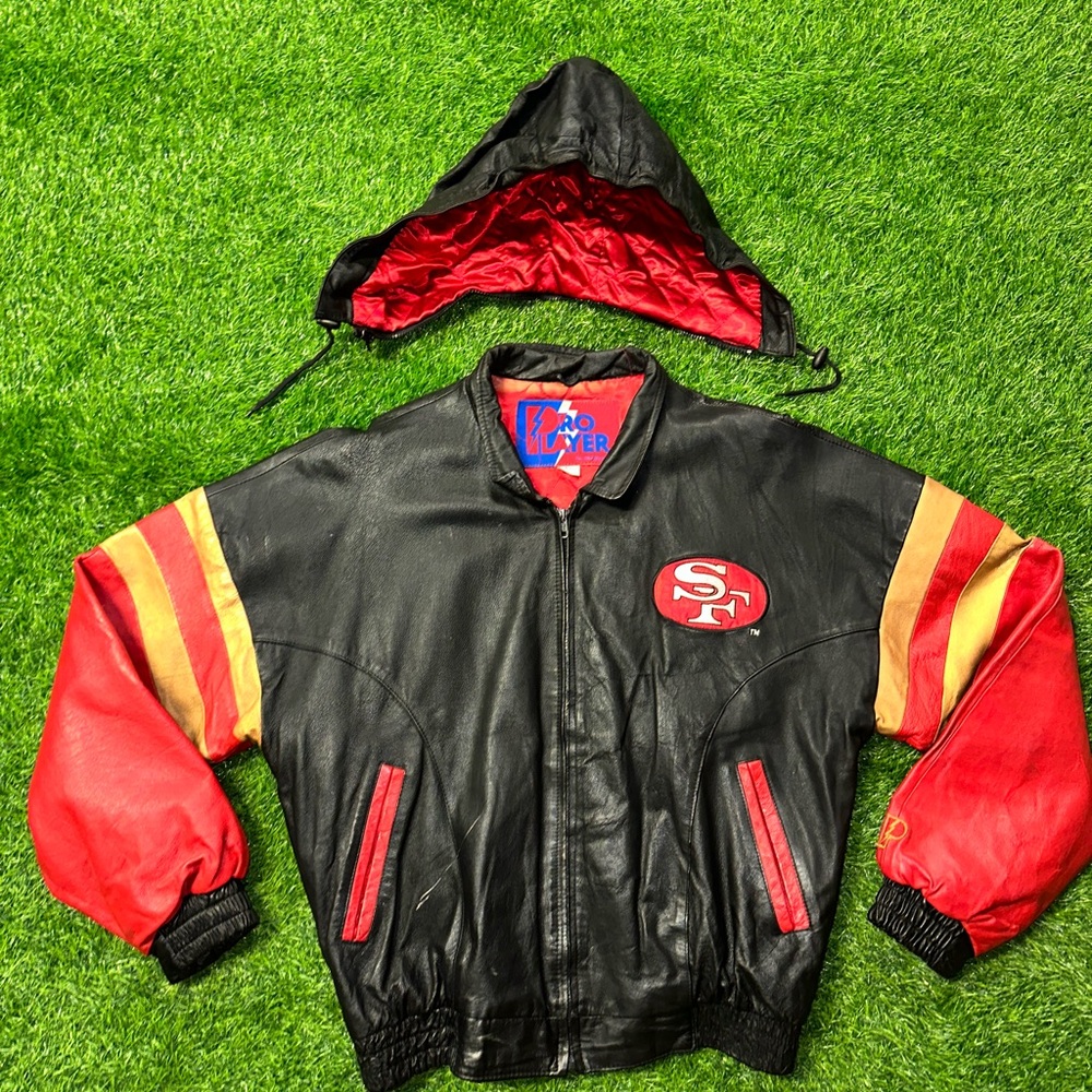 Vintage 90s Pro Player nfl San Francisco 49ers leather size BIG
